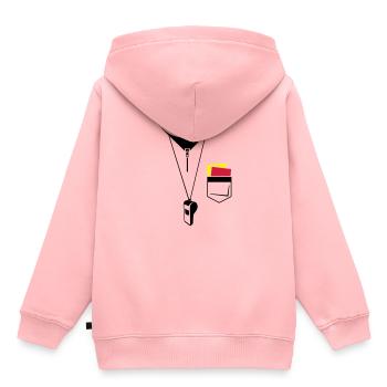 Arbitre - Football - Carte et sifflet - Sweat Premium à capuche enfant bio - rose - Dos - AI Model Kid Female (0cm)