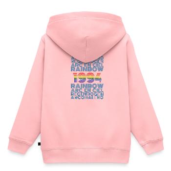 Regenbogen Rainbow arc en ciel 1994 - Kinder Premium Organic Hoodie - Rosa - Hinten - AI Model Kid Female (0cm)