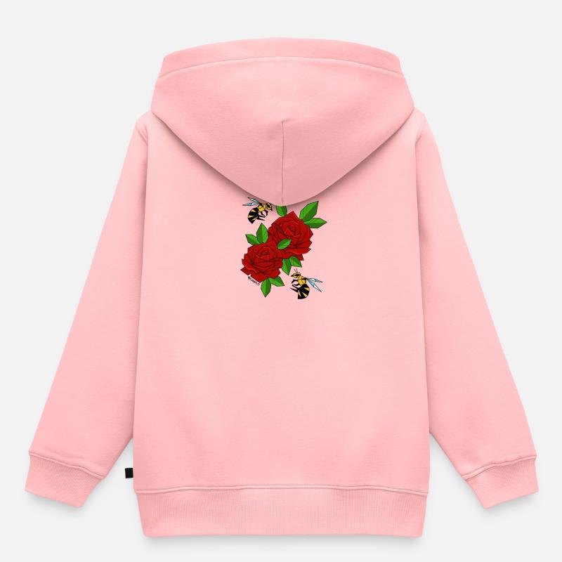 ROSE BEE - Sweat Premium à capuche enfant bio - rose
