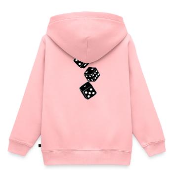 Würfel - Kinder Premium Organic Hoodie - Rosa - Hinten - AI Model Kid Female (0cm)