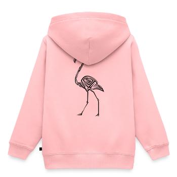 Flamingo Tribal Tattoo - Kinder Premium Organic Hoodie - Rosa - Hinten - AI Model Kid Female (0cm)