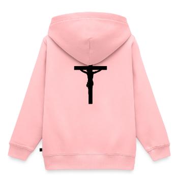 Jesus - Kinder Premium Organic Hoodie - Rosa - Hinten - AI Model Kid Female (0cm)