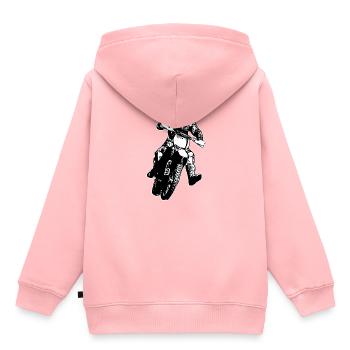 Pilote d’enduro - Sweat Premium à capuche enfant bio - rose - Dos - AI Model Kid Female (0cm)