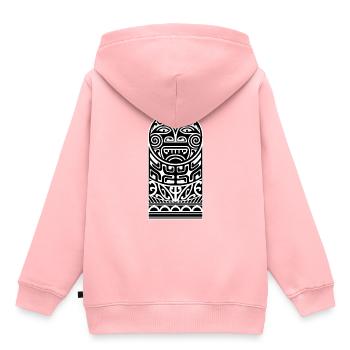 Tiki Maori Design - Sweat Premium à capuche enfant bio - rose - Dos - AI Model Kid Female (0cm)