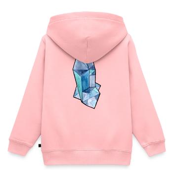 Hellblauer Kristall - Kinder Premium Organic Hoodie - Rosa - Hinten - AI Model Kid Female (0cm)