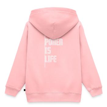 Poker - Kinder Premium Organic Hoodie - Rosa - Hinten - AI Model Kid Female (0cm)