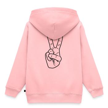 Finger - hand sign - Kids Premium Organic Hoodie - rose - Back - AI Model Kid Female (0cm)