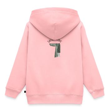 Saluki Love - Kinder Premium Organic Hoodie - Rosa - Hinten - AI Model Kid Female (0cm)