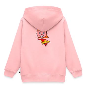 Kleine Superheldin - Kinder Premium Organic Hoodie - Rosa - Hinten - AI Model Kid Female (0cm)
