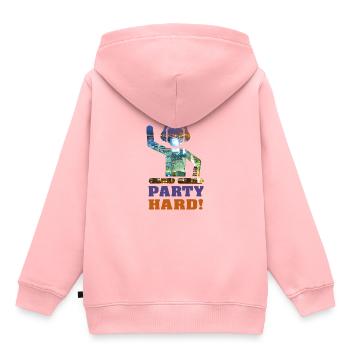 Party Hard! - Sweat Premium à capuche enfant bio - rose - Dos - AI Model Kid Female (0cm)