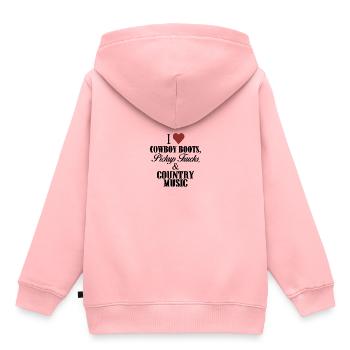 I love Cowboy Boots, Pickup Trucks & Country Music - Kids Premium Organic Hoodie - rose - Back - AI Model Kid Female (0cm)