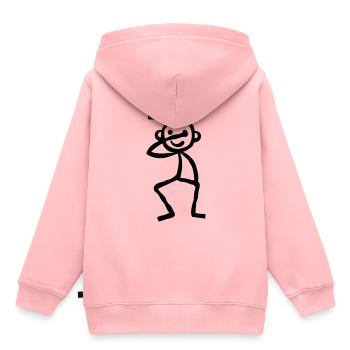 Dabbing Stickman Stich Figure - Kinder Premium Organic Hoodie - Rosa - Hinten - AI Model Kid Female (0cm)