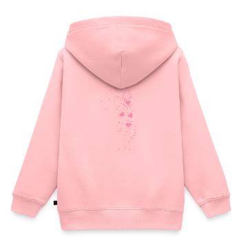 cœurs, dessin, illustration, rose, cœur, rose - Sweat Premium à capuche enfant bio - rose - Dos - AI Model Kid Female (0cm)