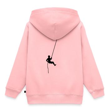 Abseilen - Kinder Premium Organic Hoodie - Rosa - Hinten - AI Model Kid Female (0cm)