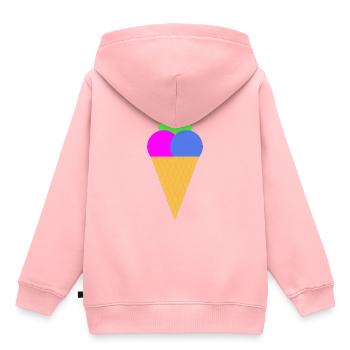 Eiscreme - Gelato - Kinder Premium Organic Hoodie - Rosa - Hinten - AI Model Kid Female (0cm)