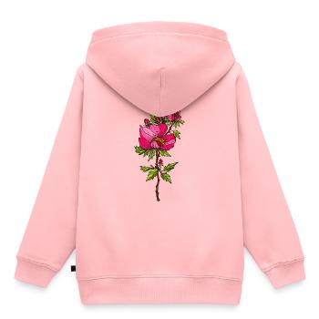 Roses rouges - Sweat Premium à capuche enfant bio - rose - Dos - AI Model Kid Female (0cm)