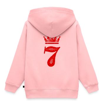 7 Couronne numérique - Sweat Premium à capuche enfant bio - rose - Dos - AI Model Kid Female (0cm)