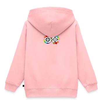 Achèvement du cycle de création - Sweat Premium à capuche enfant bio - rose - Dos - AI Model Kid Female (0cm)