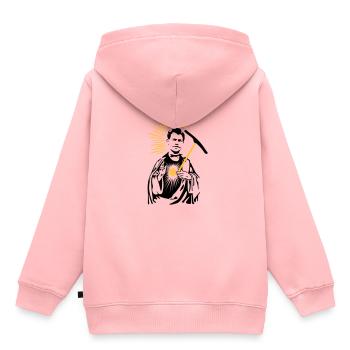 Schutzpatron Urs Logo - Kinder Premium Organic Hoodie - Rosa - Hinten - AI Model Kid Female (0cm)