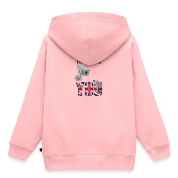 Ich beobachte dich - Kinder Premium Organic Hoodie - Rosa - Hinten - AI Model Kid Female (0cm)
