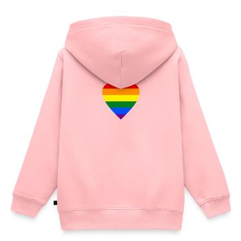 Stolz Herz - Kinder Premium Organic Hoodie - Rosa - Hinten - AI Model Kid Female (0cm)