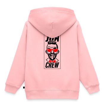 Enterrement de vie de garçon Équipage Enterrement de vie de garçon - Sweat Premium à capuche enfant bio - rose - Dos - AI Model Kid Female (0cm)