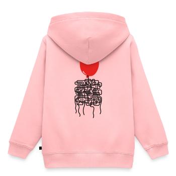 Ballonyrinth Ballon-Faden-Labyrinth - Kinder Premium Organic Hoodie - Rosa - Hinten - AI Model Kid Female (0cm)