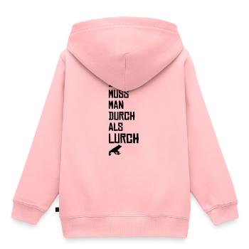 DA MUSS MAN DURCH ALS LURCH - Geschenk Idee - Kinder Premium Organic Hoodie - Rosa - Hinten - AI Model Kid Female (0cm)
