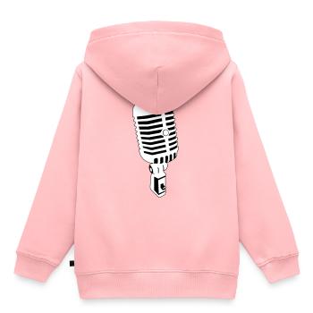 Mikrofon - Kinder Premium Organic Hoodie - Rosa - Hinten - AI Model Kid Female (0cm)