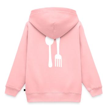 eat - Kids Premium Organic Hoodie - rose - Back - AI Model Kid Female (0cm)