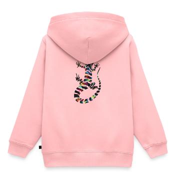 bunter Salamander - Kinder Premium Organic Hoodie - Rosa - Hinten - AI Model Kid Female (0cm)