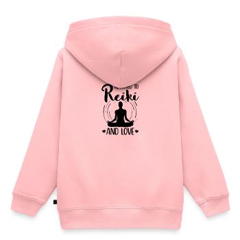 Reiki - Sweat Premium à capuche enfant bio - rose - Dos - AI Model Kid Female (0cm)