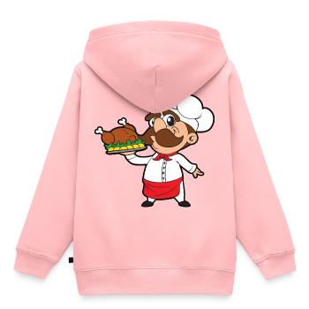 Cook rôti cuisine restaurant restaurant Gastätte - Sweat Premium à capuche enfant bio - rose - Dos - AI Model Kid Female (0cm)