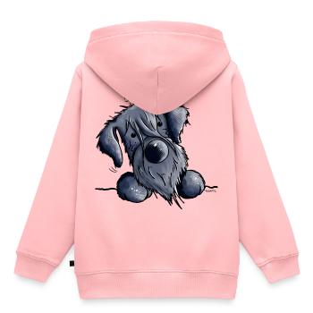 Knuffiger Schnauzer - Kinder Premium Organic Hoodie - Rosa - Hinten - AI Model Kid Female (0cm)