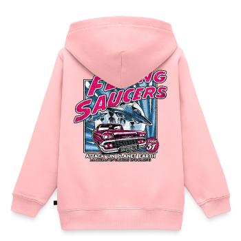 alien angriff auf die erde science fiction - Kinder Premium Organic Hoodie - Rosa - Hinten - AI Model Kid Female (0cm)