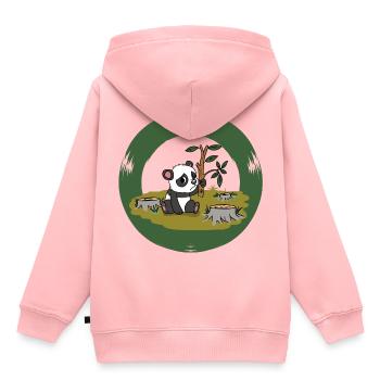 Umwelt Naturschutz Panda Japan Ökologie - Kinder Premium Organic Hoodie - Rosa - Hinten - AI Model Kid Female (0cm)
