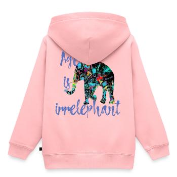 Age is irrelephant – Geburtstag lustig Wortspiel - Kinder Premium Organic Hoodie - Rosa - Hinten - AI Model Kid Female (0cm)