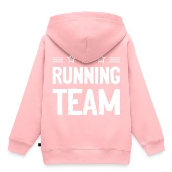 Équipe de course à pied - Sweat Premium à capuche enfant bio - rose - Dos - AI Model Kid Female (0cm)