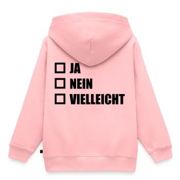 ja nein ankreuzen - Kinder Premium Organic Hoodie - Rosa - Hinten - AI Model Kid Female (0cm)