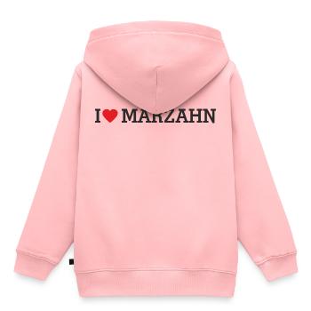 I love Marzahn - Kids Premium Organic Hoodie - rose - Back - AI Model Kid Female (0cm)