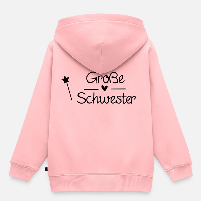 Grande soeur - Sweat Premium à capuche enfant bio - rose