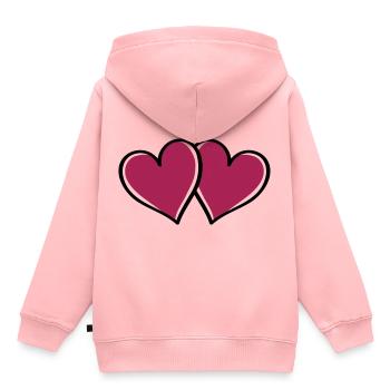 herzen liebe herz - Kinder Premium Organic Hoodie - Rosa - Hinten - AI Model Kid Female (0cm)