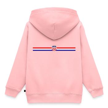 Kroatien Flagge Linie Herz Dekor - Kinder Premium Organic Hoodie - Rosa - Hinten - AI Model Kid Female (0cm)