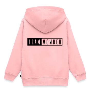 timbre de membre de l'équipe - Sweat Premium à capuche enfant bio - rose - Dos - AI Model Kid Female (0cm)