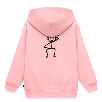Witziges Strichmännchen Schweiß Dancing Party Boy - Kinder Premium Organic Hoodie - Rosa - Hinten - AI Model Kid Female (0cm)