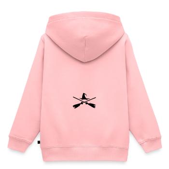 Gekreuzte Hexenbesen | Halloween - Kinder Premium Organic Hoodie - Rosa - Hinten - AI Model Kid Female (0cm)