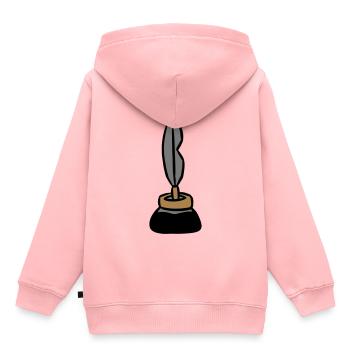 Stylo à encre encrier stylo à encre écrivain - Sweat Premium à capuche enfant bio - rose - Dos - AI Model Kid Female (0cm)