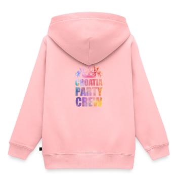 Croatia Party Crew Spruch - Kinder Premium Organic Hoodie - Rosa - Hinten - AI Model Kid Female (0cm)
