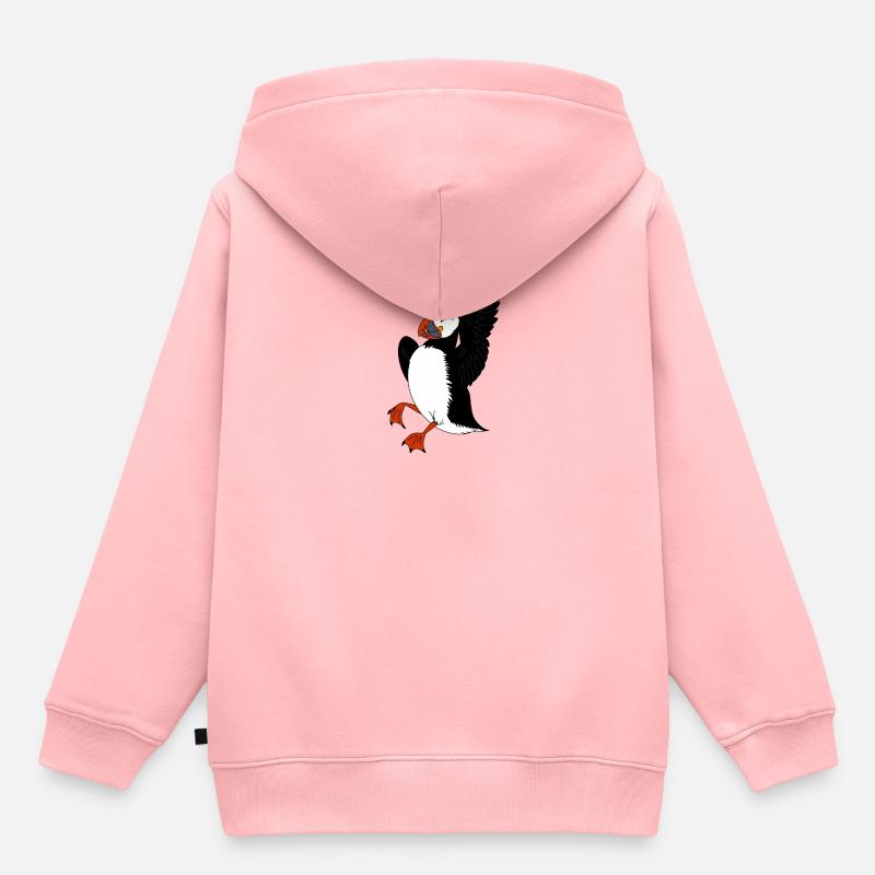 macareux - Sweat Premium à capuche enfant bio - rose