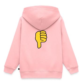 Emoji Pouce vers le bas Couleur de l’esquisse - Sweat Premium à capuche enfant bio - rose - Dos - AI Model Kid Female (0cm)